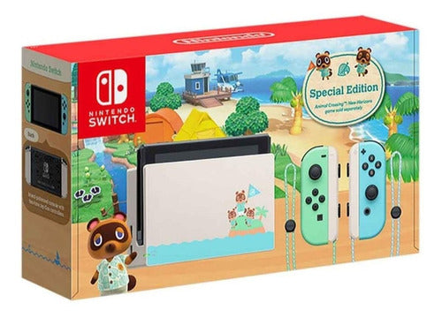 Nintendo Switch 32gb Animal Crossing: New Horizons Color Verde Pastel Y Azul Pastel